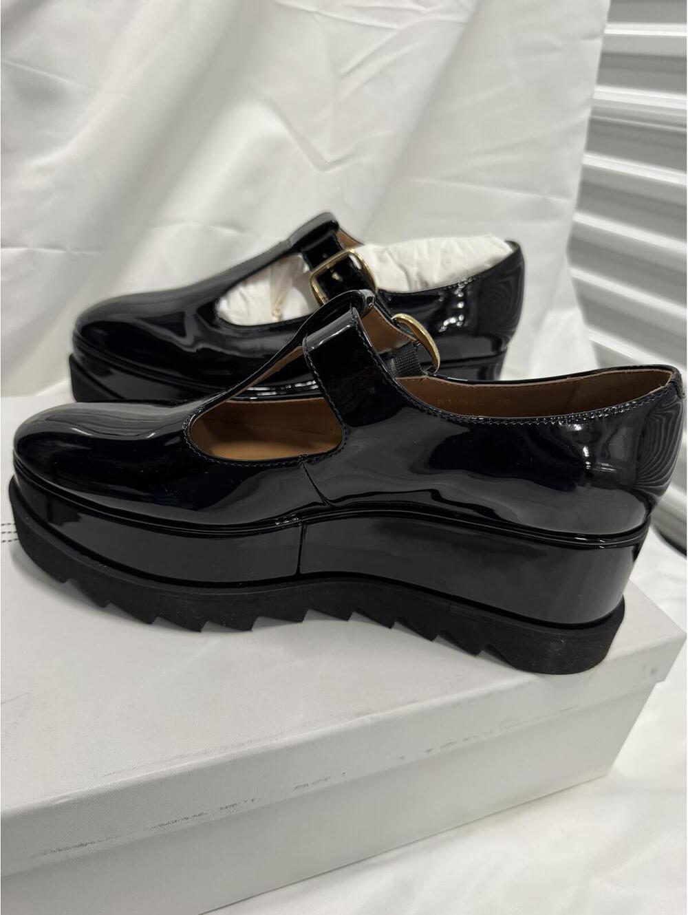 Stella McCartney Black Patent Leather Platform Mary Jane Shoes-Italian 38 - Picture 6 of 9